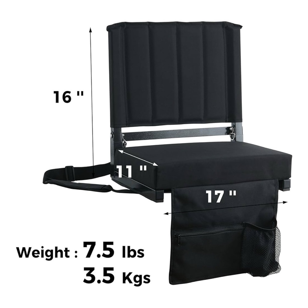 Black Portable Stadium Seat
